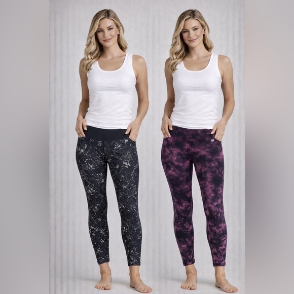 RBX Pants - RBX Capri Leggings Set 2 Pair Size Medium Tie Dye Athletic Activewear